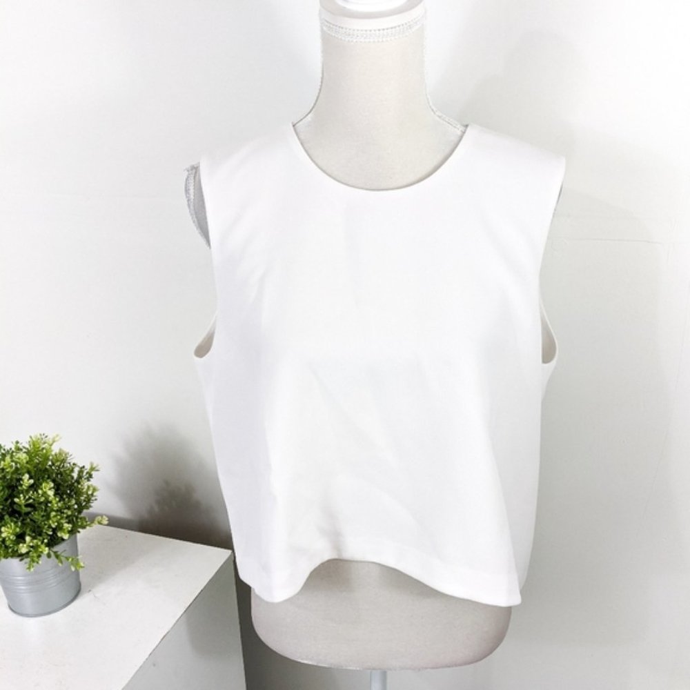 Club Monaco White Boxy Sleeveless Top XL Basic